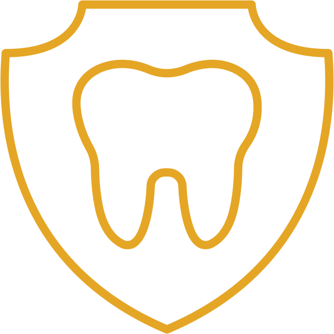 Tooth on a badge icon